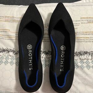 Rothy’s Black Point Toe Flats, Size 9